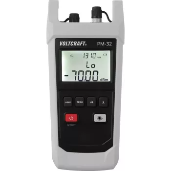 VOLTCRAFT PM-32 medidor óptico de potencia comprobador de fibra óptica -70 a +10 dBm, 850-1625 nm, InGaAs, universal 2,5 mm FC/SC/ST VC-11499080