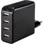 VOLTCRAFT UC-4AXX001 cargador USB 24 W 4x USB-A negro interior