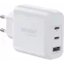 VOLTCRAFT UC-70W001 Cargador de pared GaN USB 70W 2x USB-C PD 3.2 + 1x USB-A carga rápida blanco VC-18791125