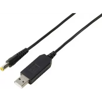 VOLTCRAFT convertidor elevador de USB a 12V DC con conector cilíndrico 5,5x2,1mm y juego de adaptadores, 12W, 1A, negro (VC-18218585)
