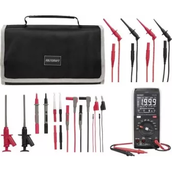 VOLTCRAFT VC-12884300+VC-18652750 cargador universal de baterías multiquímica con LCD y salida USB, incluye 4x pilas Varta AA NiMH 2700mAh