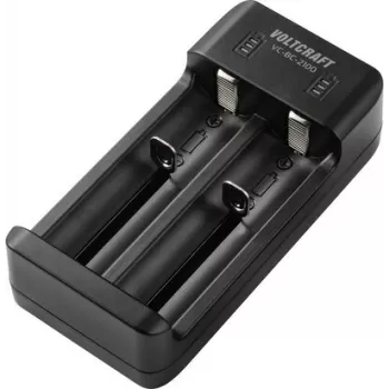 VOLTCRAFT VC-BC-2100 cargador universal de pilas redondas para baterías NiMH/NiCd y Li-Ion (AA, AAA, AAAA, C, 10440, 14500, 18650, 21700, 26650, 26700 y más) VC-17666030