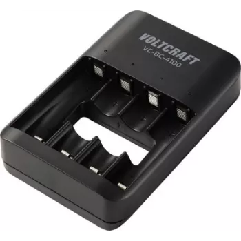 Voltcraft VC-BC-4100 cargador de pilas cilíndricas para NiMH NiZn Li-Ion AA AAA USB-C 4 compartimentos