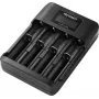 VOLTCRAFT VC-BC-4200 Cargador universal de pilas redondas para baterías NiMH y Li-Ion, 4 compartimentos de carga independientes, pantalla LCD, compatible con AA, AAA, AAAA, 10440, 14500, 16340, 17500, 17670, 18350, 18490, 18650 VC-17665935