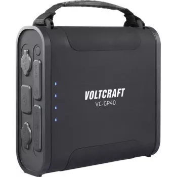 Voltcraft VC-GP40 Batería externa 144000 mAh LiFePO4 USB-PD 100W negra con linterna LED