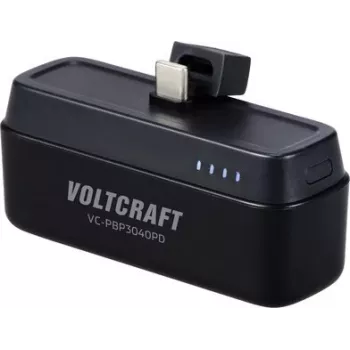 VOLTCRAFT VC-PBP3040PD Batería externa 4500 mAh USB-C PD Li-Ion negro mate con indicador de estado