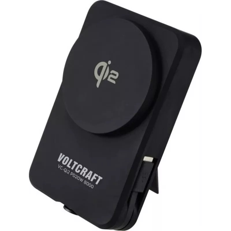 VOLTCRAFT VC-Qi2 PD20W 8000 batería externa 8000 mAh carga rápida LiPo USB-C negra con indicador de estado (VC-15346515)