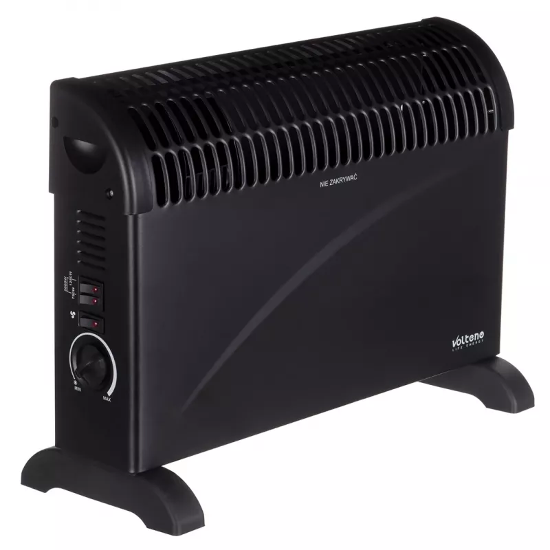 Volteno VO2783 Calefactor de convección 2000W - Calentamiento rápido, termostato regulable, protección contra sobrecalentamiento, de pie, blanco