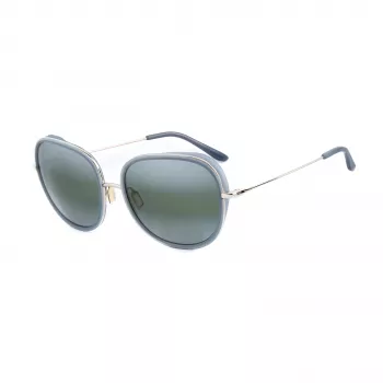 Gafas de sol para mujer VUARNET VL1629 - Montura rectangular de nylon, lentes de cristal mineral polarizadas, Pure Grey, 45mm