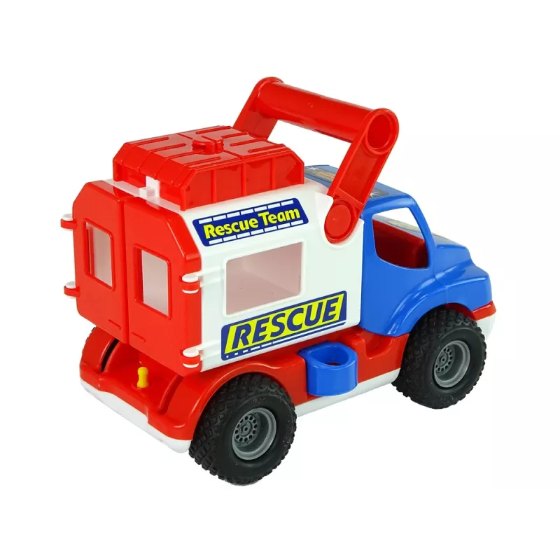 WADER POLESIE ConsTruck Rescue Car azul y blanco 41937