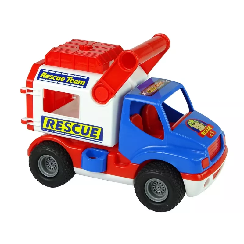 WADER POLESIE ConsTruck Rescue Car azul y blanco 41937