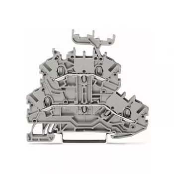 WAGO 2000-2231 Borne de paso de doble nivel, L/L, gris, 2,5 mm², 800 V, 24 A, carril DIN
