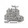 WAGO 2000-2231 Borne de paso de doble nivel, L/L, gris, 2,5 mm², 800 V, 24 A, carril DIN