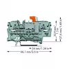 WAGO 2002-1671 Borne de seccionamiento y prueba de 2 conductores con Push-in CAGE CLAMP, gris