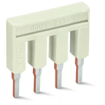 WAGO 2002-404 Puente, 4 vías, aislado, 25 A, gris claro