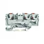 WAGO 2206-1301 borne de paso de 3 conductores con pulsador de accionamiento, 6 mm², gris