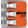 WAGO 221-413 COMPACT Borne de conexión, 3 conductores, 0,2–4 mm², transparente, pack de 50