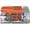 WAGO 221-413 COMPACT Borne de conexión, 3 conductores, 0,2–4 mm², transparente, pack de 50
