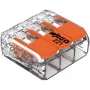 WAGO 221-413 COMPACT Borne de conexión, 3 conductores, 0,2–4 mm², transparente, pack de 50
