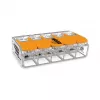 Conector de palanca WAGO 221-615 de 5 conductores, borne de conexión compacto, 450 V, 32 A, transparente/naranja