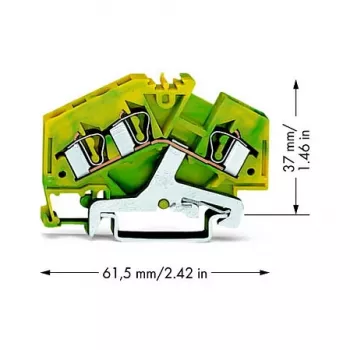WAGO 281-637 borne de conductor de protección 3 conductores, 4 mm², verde-amarillo