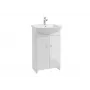 Conjunto de lavabo suspendido de baño 50cm con lavabo de cerámica, grifo cromado y sifón, blanco brillo