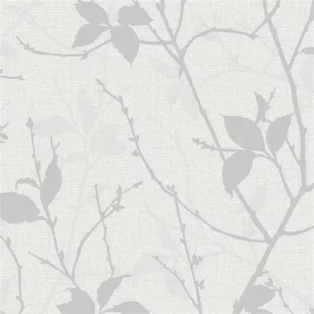 Tapete 122433 Belle Blanco/Plata Floral Trail Luxus Rollo estructurado, 10,05 m x 53 cm