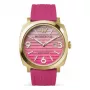 WATCHPEOPLE Reloj para mujer 700985 Oro rosa acero inoxidable y piel marrón 45 mm