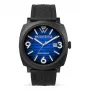 WATCHPEOPLE mujer 700992 reloj analógico de cuarzo 45mm esfera negra correa de piel auténtica