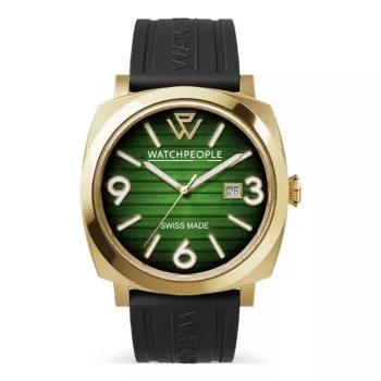 WATCHPEOPLE Reloj de mujer Cuarzo analógico 700988 (45mm) - Esfera negra, correa de piel sintética