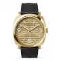 WATCHPEOPLE reloj de mujer de cuarzo analógico 700993 45mm caja de aleación plateada esfera negra correa de piel sintética negra