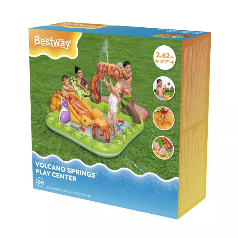 Parque acuático con dinosaurio volcán y bolas Bestway 53172