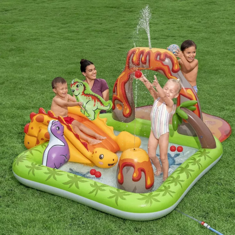 Parque acuático con dinosaurio volcán y bolas Bestway 53172