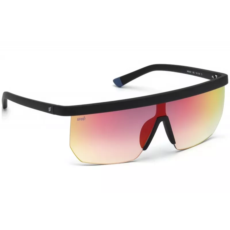 WEB EYEWEAR Gafas de sol de hombre WE0221-02Z Montura de acetato negra Lentes grises UV400