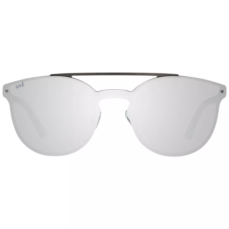 WEB EYEWEAR WE0190-0009C Gafas de sol unisex - Montura geométrica negra, lentes grises