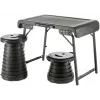 WEDO Set de camping 1 mesa y 2 taburetes telescópicos NXT negro