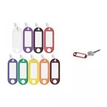 WEDO Llavero con anilla, 18 mm, plástico naranja, etiqueta blanca intercambiable, 100 uds. (262 801806)
