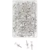 WEDO Chinchetas, transparentes, 100 uds., grosor de aguja 12 mm, diámetro de cabeza 10 mm, en caja de plástico transparente (54 249)