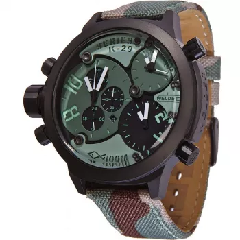 WELDER MAN K29-8004 Reloj analógico de cuarzo 53mm Esfera negra Correa de piel