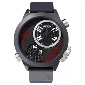 WELDER MAN K32-9201 reloj analógico de cuarzo 50mm esfera negra correa de piel