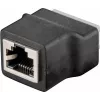 Adaptador divisor en T RJ45 Wentronic 76737, 1x conector macho RJ45 a 2x conector hembra RJ45, 8 pines, negro
