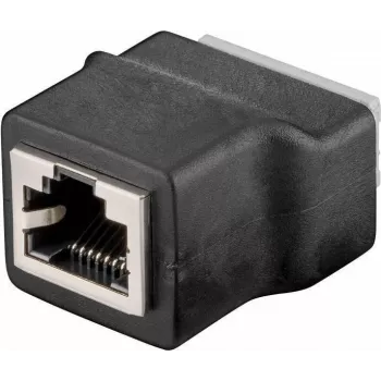 Adaptador divisor en T RJ45 Wentronic 76737, 1x conector macho RJ45 a 2x conector hembra RJ45, 8 pines, negro