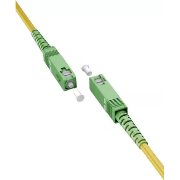 Cable de parcheo de fibra óptica Wentronic Goobay 59640 OS2 Single-Mode, SC/APC a SC/APC, 3 m, amarillo