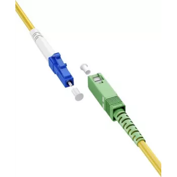 WENTRONIC Goobay 59651 cable de parcheo de fibra óptica OS2 monomodo SC/APC a LC/UPC, 5 m, amarillo, LSZH