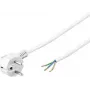 Wentronic Goobay Cable de alimentación Schuko en ángulo con extremos abiertos, 5 m, Blanco, H05VV-F 3G1.5, 16 A 93313