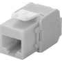 Wentronic Goobay Conector hembra Keystone RJ45 CAT 6a, sin apantallar, 500 MHz, gris claro-blanco (90693)