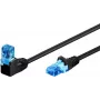WENTRONIC Goobay cable de red CAT 6A, 1x 90° en ángulo, U/UTP, negro, 10 m - lengüeta arriba, CCA aluminio con revestimiento de cobre (51533)