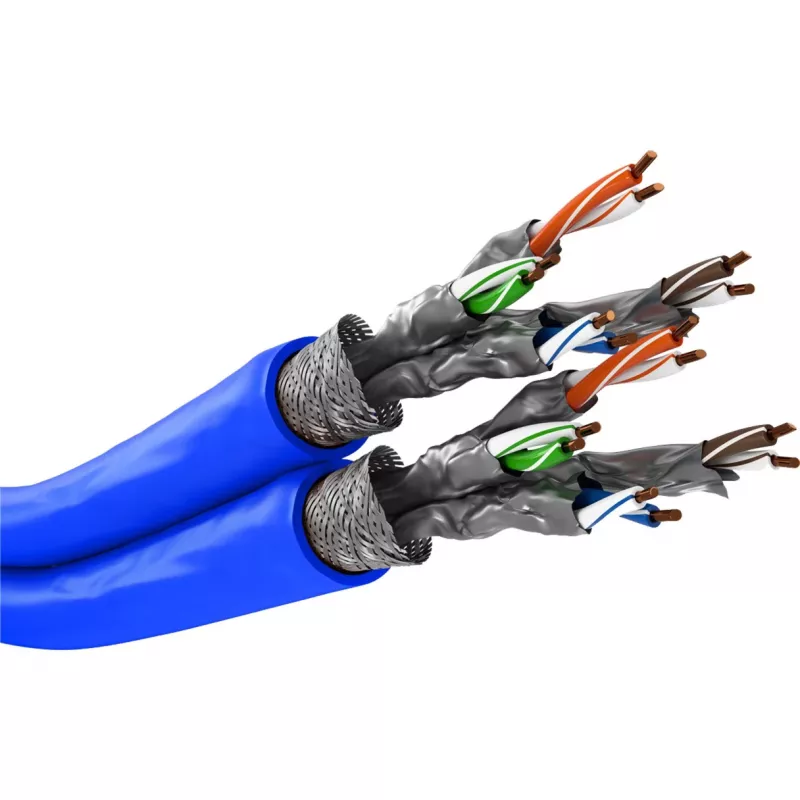 Wentronic Goobay cable de red CAT 7A dúplex S/FTP PiMF azul - conductor de cobre CU AWG 22/1 (75716)