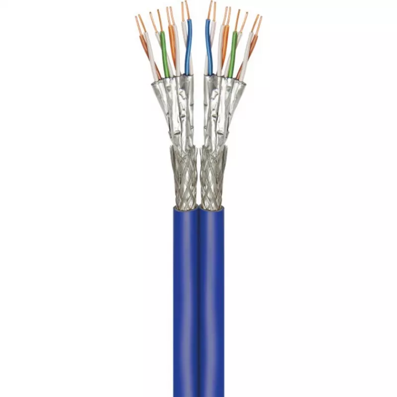 Wentronic Goobay cable de red CAT 7A dúplex S/FTP PiMF azul - conductor de cobre CU AWG 22/1 (75716)