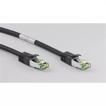 Wentronic Goobay Cable de red CAT 8.1, S/FTP (PiMF), Negro, 3 m – LSZH libre de halógenos, cobre AWG 24 (66723)